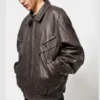 Vintage Oversized Brown Leather Jacket