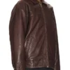 Women Oversized Olivia Brown Leather Jacket