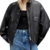 Women's Black Slouchy Leather Jacket