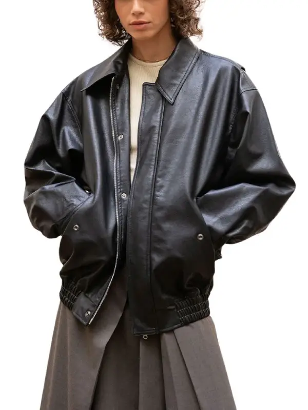 Women's Loose Leather Jacket | Lapel main image 0