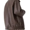 Womens Brown Oversized Baggy Leather Jacket