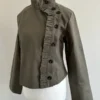 Womens Frill Fencing Jacket Khaki Green