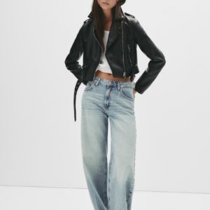 Women's Bershka Oversized Leather Jacket