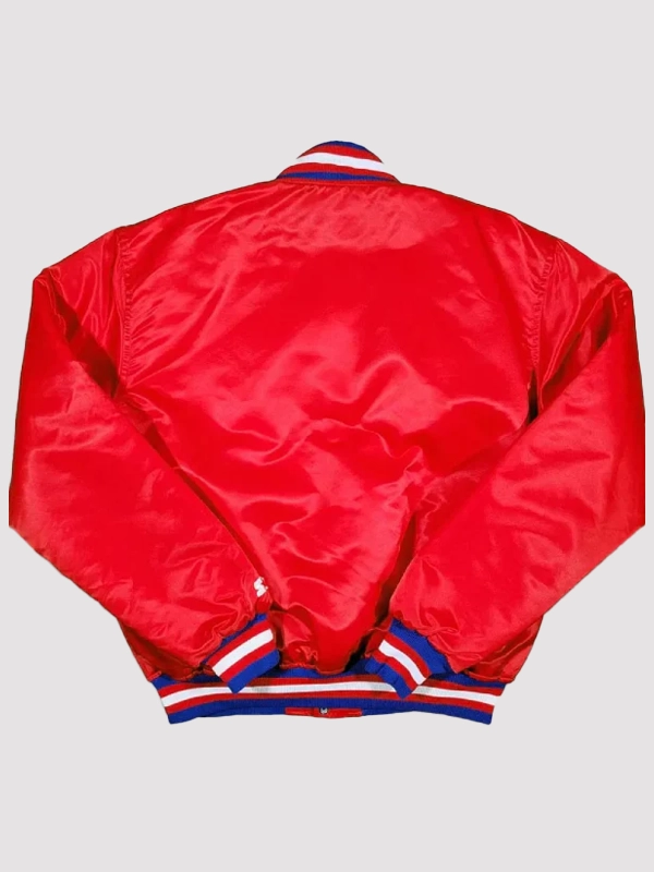 76ers Philadelphia Sixers Vintage Red Starter Varsity Jacket