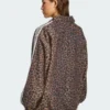Adidas Leopard Firebird Oversized Tracktop Jacket Brown