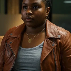 Ballard Samira Parker Brown Leather Biker Jacket