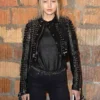 Black Studded Gigi Hadid Leather Jacket