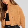 Cord Brown Puffer Jacket