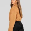 Cord Puffer Jacket Brown