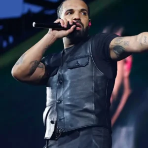 Drake Wireless Festival 2025 Black Leather Vest