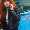 Face 2025 Poker Leather Natasha Lyonne Jacket