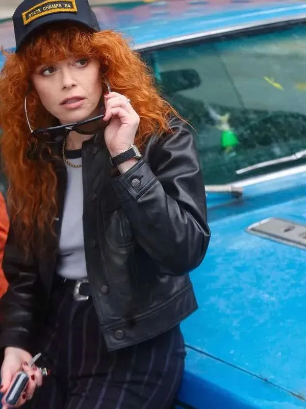 Face 2025 Poker Leather Natasha Lyonne Jacket
