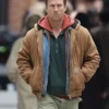 Glen Powell The Running Man Brown Hooded Jacket