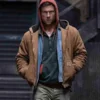 Glen Powell The Running Man Brown Jacket