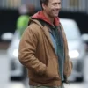 Glen Powell The Running Man Hooded Brown Jacket