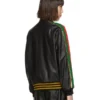 Gucci Strawberry Patch Leather Jacket