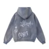 Inflation Graffiti Washed Blue Zip-Up Hoodie