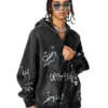 Inflation Graffiti Washed Hoodie Black