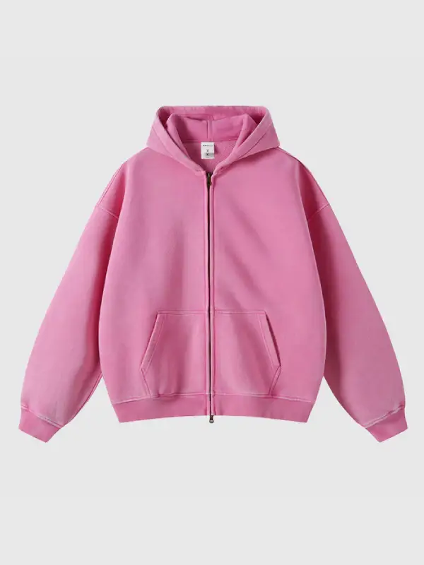 Inflation Pink Zip-Up Hoodie