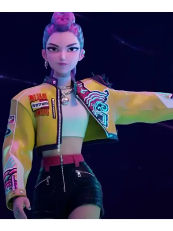 KPop Demon Hunters Rumi Leather Jacket Yellow