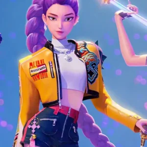 KPop Demon Hunters Rumi Yellow Leather Jacket