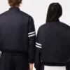 Lacoste Vintage Patch Satin Black Varsity Bomber Jacket
