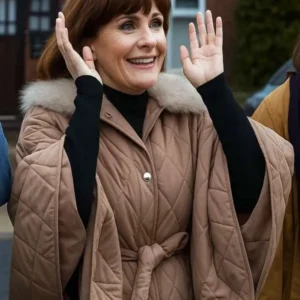 Louise Brealey Such Brave Girls Quilted Cape Jacket