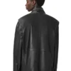 Mens Black Halton Funnel Collar Leather Jacket