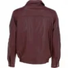 Men's Brando Burgundy Bomber Leather Jacket