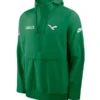 Men's Nike Kelly Green Philadelphia Eagles Sideline Alt Pack Anorak Half-Zip Hoodie Jacket