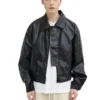 Men’s Oversized Leather Flight Bomber Jacket