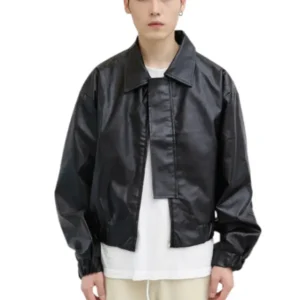 Men’s Oversized Leather Flight Bomber Jacket