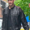 Murderbot S01 Black Leather Alexander Skarsgård Jacket