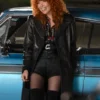 Natasha Lyonne Poker Face Black Leather Coat