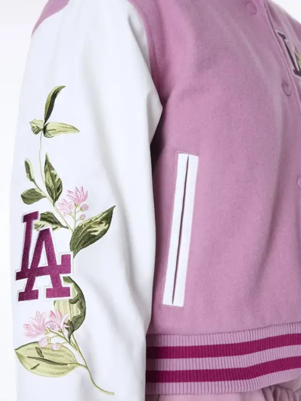New Era LA Dodgers Pink Floral Varsity Jacket