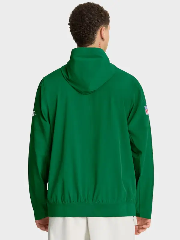 Nike Kelly Green Eagles Sideline Anorak Half-Zip Hoodie Jacket