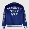 OVO x New Era x MLB Dodgers Blue Varsity Jacket