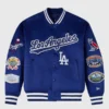 OVO x New Era x MLB Dodgers Varsity Jacket Blue