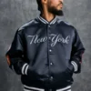 OVO x New Era x MLB New York Yankees Varsity Jacket Black