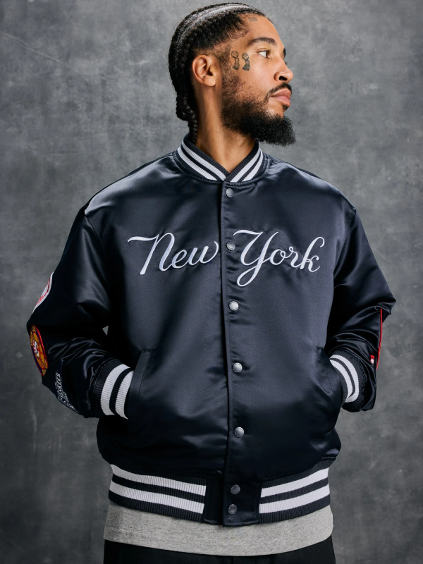 OVO x New Era x MLB Yankees Varsity Jacket Black