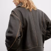 Oversized Worn-Effect Leather Jacket