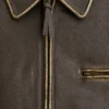 Oversized Worn-Effect Leather Jacket