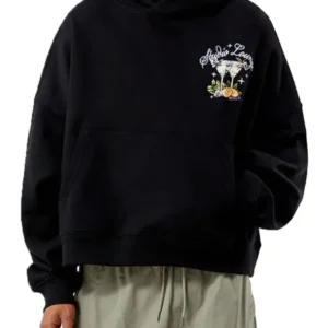 Pacsun Studio Lounge Cropped Hoodie Black