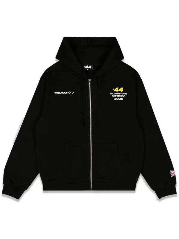 Plus44 Silverstone Crew 2025 Black Zip Up Hoodie