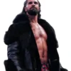 Seth Rollins Monday Night RAW Black Fur Leather Jacket