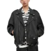 Shoga Oversized Leather Biker Jacket
