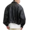 Men’s Oversized Leather Flight Bomber Jacket