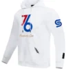 Sixers Philadelphia 76ers Pro Standard White 202425 City Edition Pullover Hoodie