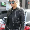 Studded Leather Gigi Hadid Black Jacket