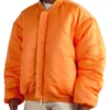 VETEMENTS Oversized Revesibile Leather Bomber Jacket Green